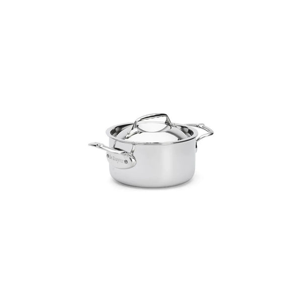 De Buyer – Affinity - Faitout Avec Couvercle (Ancien Modèle) - Inox - Argent, casserole en acier inoxydable avec couvercle, vue de face