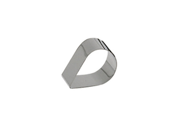 De Buyer – Cercle À Pâtisserie Larme - Inox - Argent, emporte-pièce en forme de goutte d'eau, en métal argenté brillant