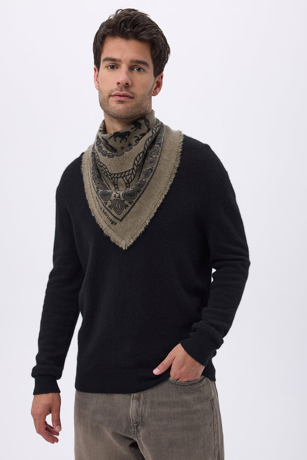 Kleines Bandana Horse – Khakigrün Schwarz – Herren