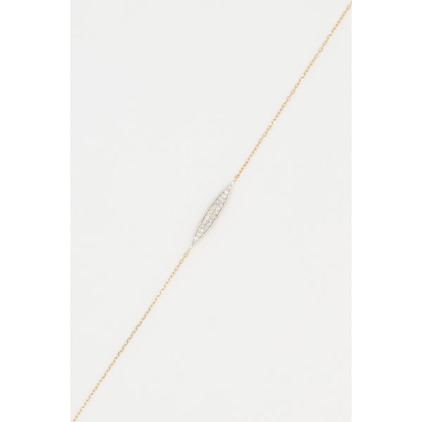 Diamanta – Bracelet "Arumia" D0,061/20, bracelet fin en or avec un motif central incrusté de diamants