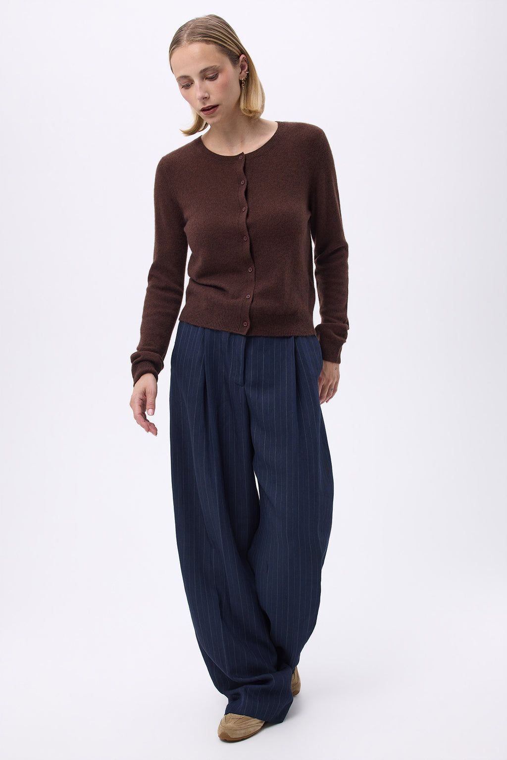 Rundhals-Cardigan Damen Zika - Braun - Damen