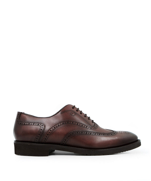 Finsbury – Richelieu Kendal - Marron Noyer, chaussure richelieu marron en cuir, vue de profil sur fond blanc